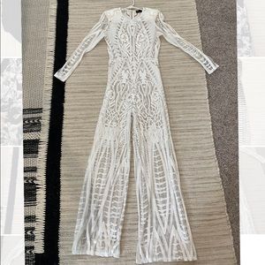 White sheer jumpsuit